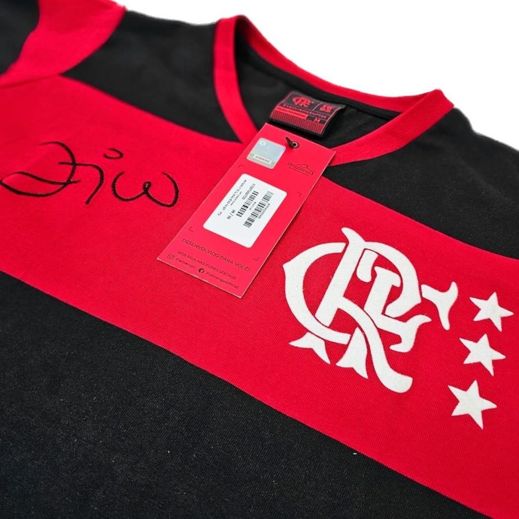 Imagem 4 do produto Camisa Flamengo Baby Look Retrô Zico Libertadores 1981 Braziline - Feminina