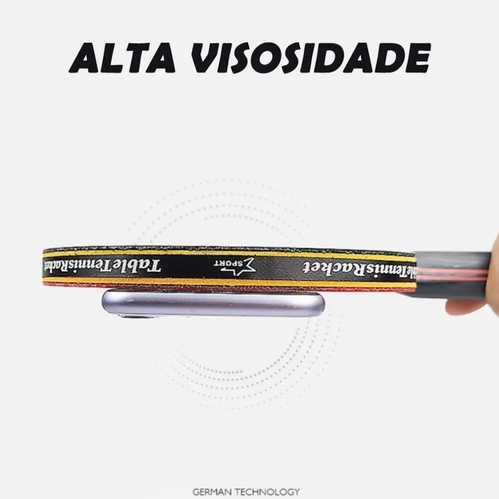 Imagem 4 do produto Kit Tênis de Mesa Gold Sports Boli 6.0 Series - 2 Raquetes 6 Star Profissional + 1 Mesh Bag