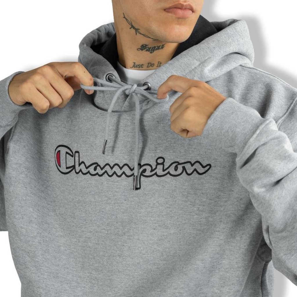 Imagem 3 do produto Blusão de Moletom com Capuz Champion Cang Logo Contour Script - Masculino