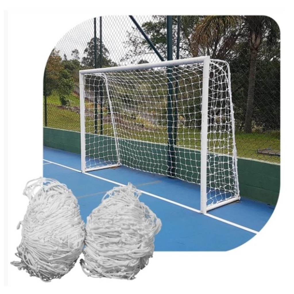 Imagem 3 do produto Par de Rede Gol Futsal Véu Fio 4mm Gismar Redes