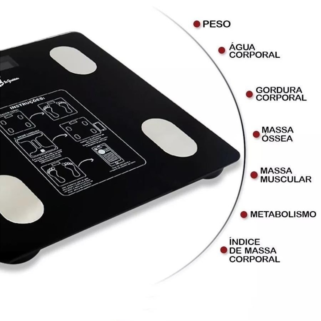 Imagem 4 do produto Balança Gold Sports Bioimpedância Digital e Bluetooth Corporal Mb com Medidor Imc