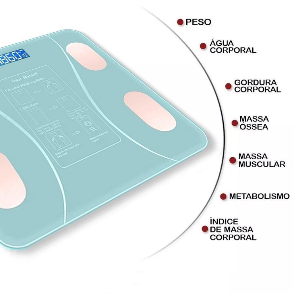 Imagem 3 do produto Balança Gold Sports Bioimpedância Digital e Bluetooth Corporal Mb com Medidor Imc