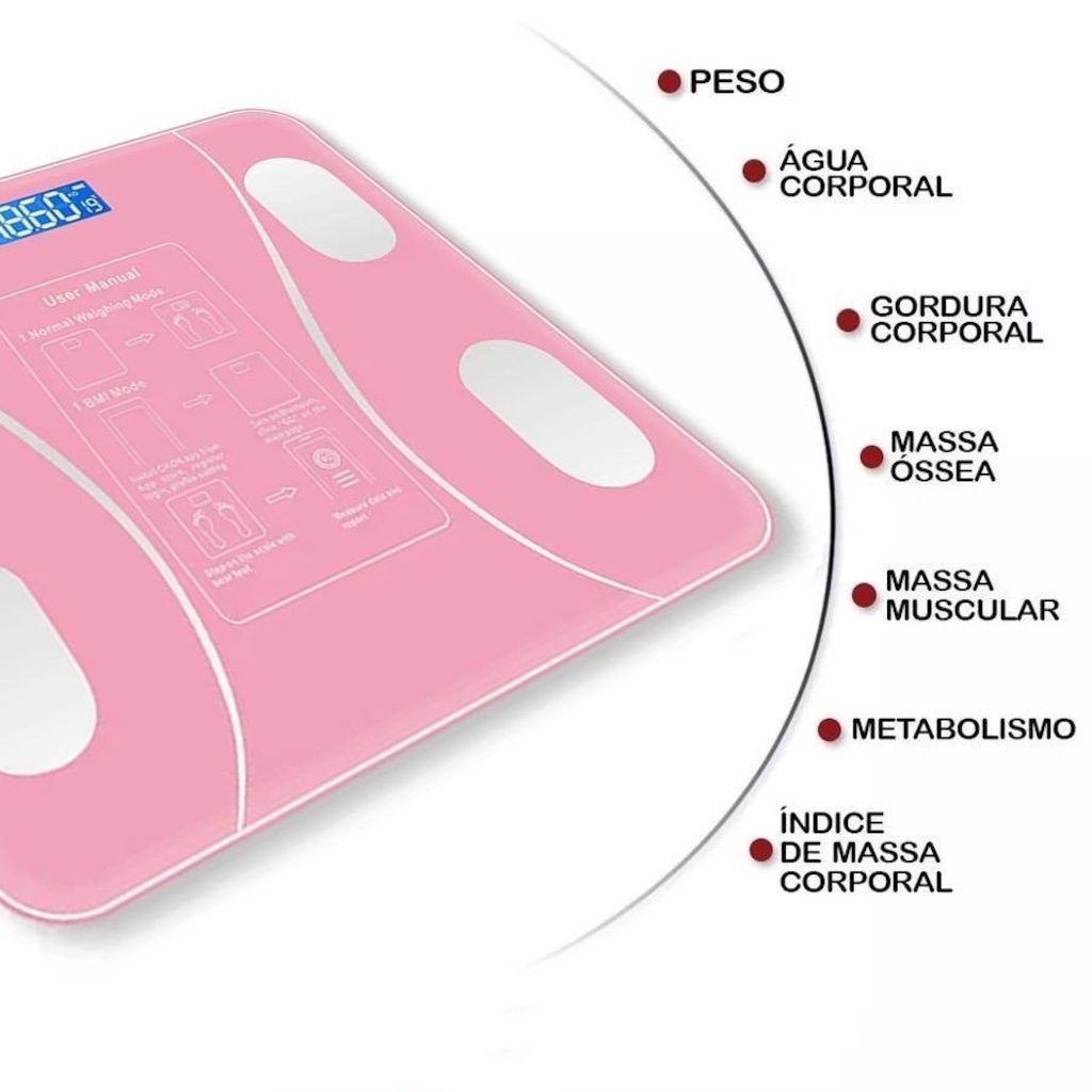 Imagem 4 do produto Balança Gold Sports Bioimpedância Digital e Bluetooth Corporal Mb com Medidor Imc