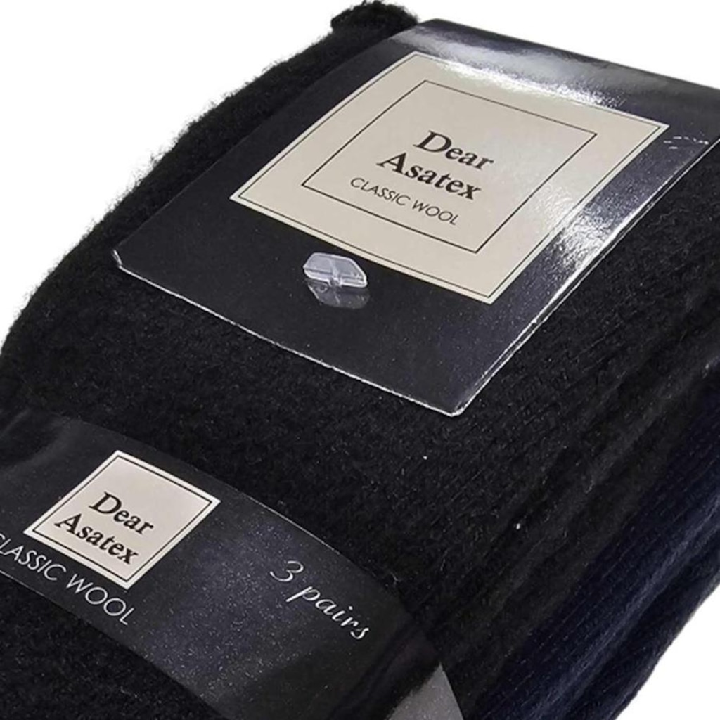 Imagem 2 do produto Meia Térmica Asatex Classic Wool Unissex Frio Intenso Cores Kit 3 Pares Cano Alto Viagem Neve Lazer