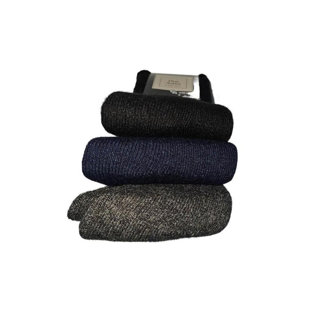 Imagem 3 do produto Meia Térmica Asatex Classic Wool Unissex Frio Intenso Cores Kit 3 Pares Cano Alto Viagem Neve Lazer