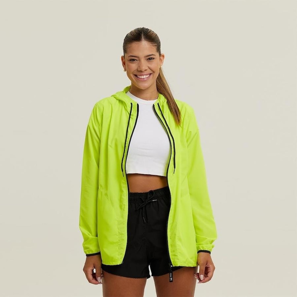Imagem 2 do produto Jaqueta Corta Vento com Capuz WSS Brasil Impermeável Run Energia - Feminina