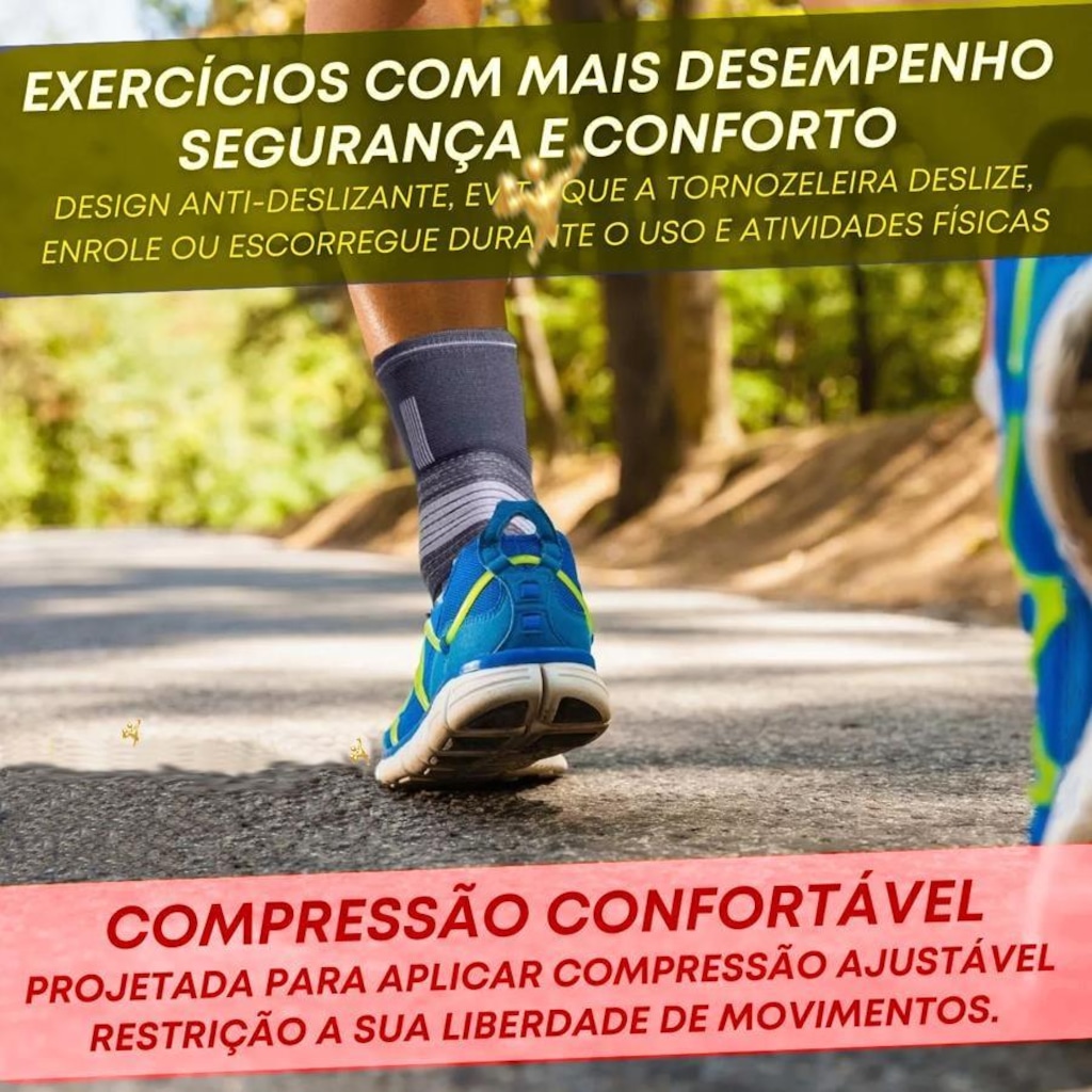 Imagem 5 do produto Tornozeleira Gold Sports com Bandagem Ajustável Confort Plus