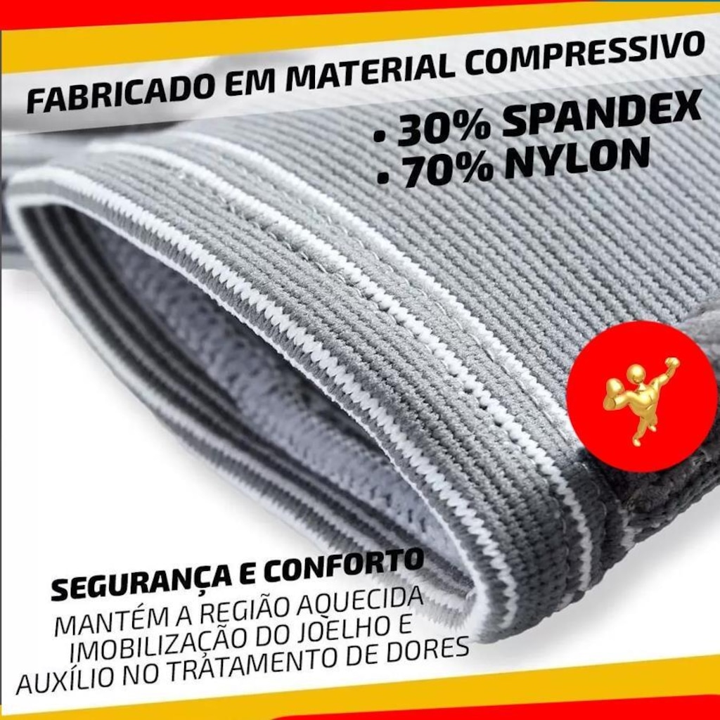 Imagem 3 do produto Joelheira Elástica Gold Sports Confot Plus com Tiras Compressão
