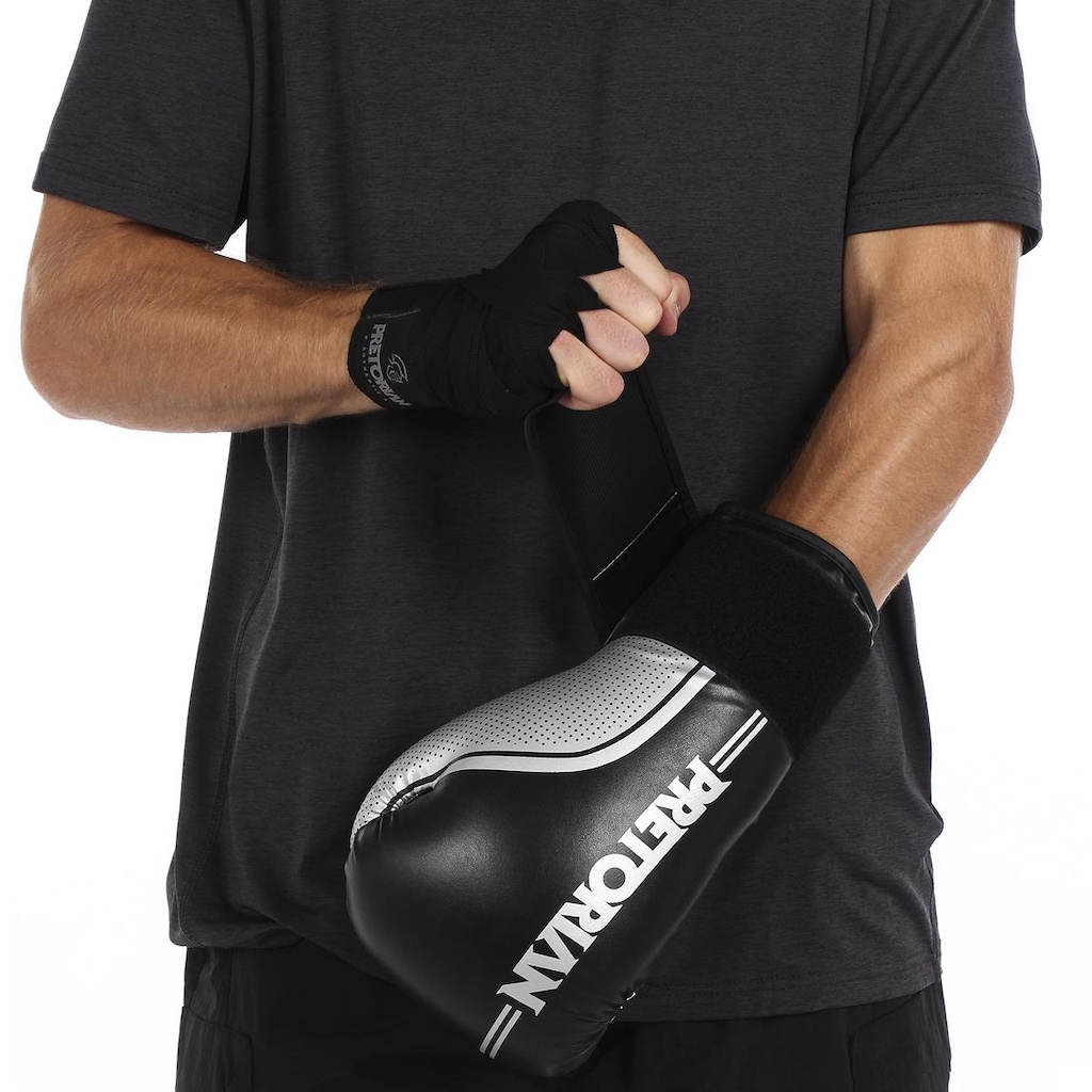 Imagem 2 do produto Kit de Luvas de Boxe e Muay Thai First Fx1 Pretorian + Bandagem + Bucal