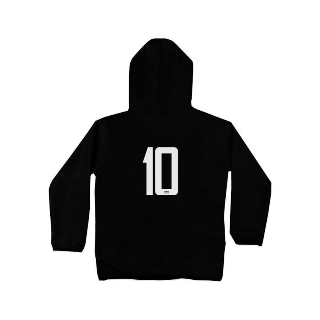 Imagem 2 do produto Jaqueta Corta Vento com Capuz WSS Brasil Jogador 10 - Infantil