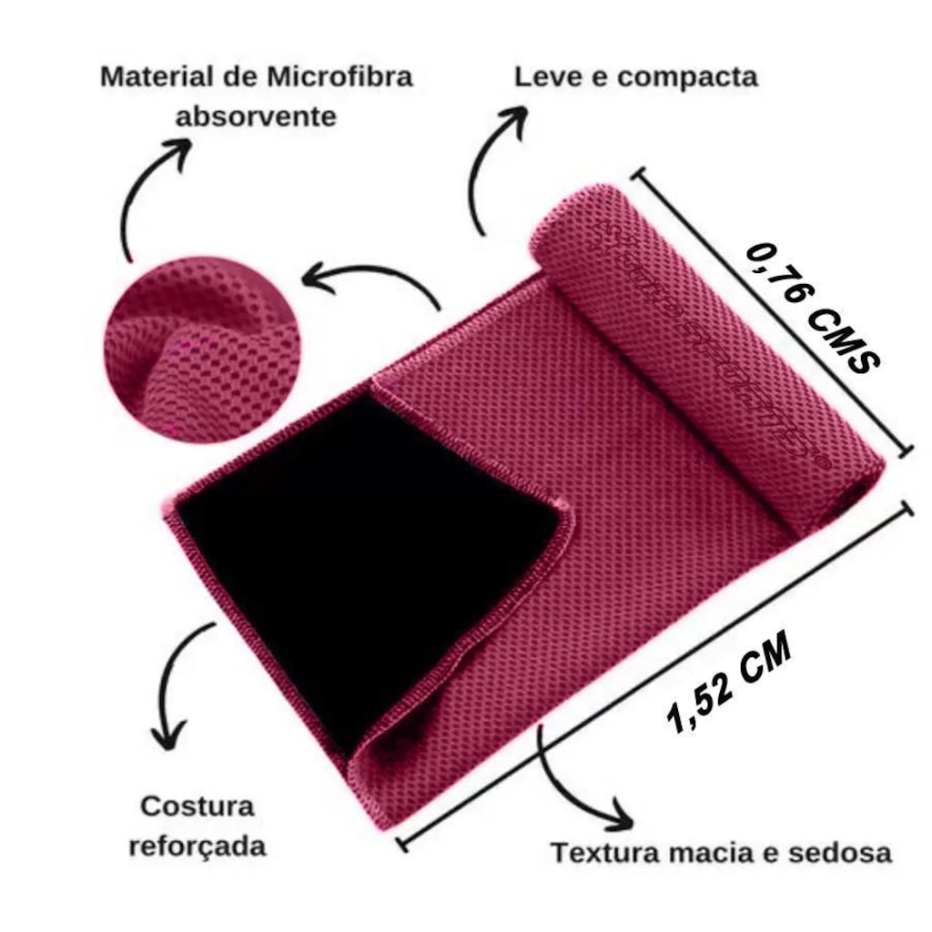 Imagem 2 do produto Toalha de Microfibra Gold Sports Ultra II Refrescante Cool - 76X152 cms
