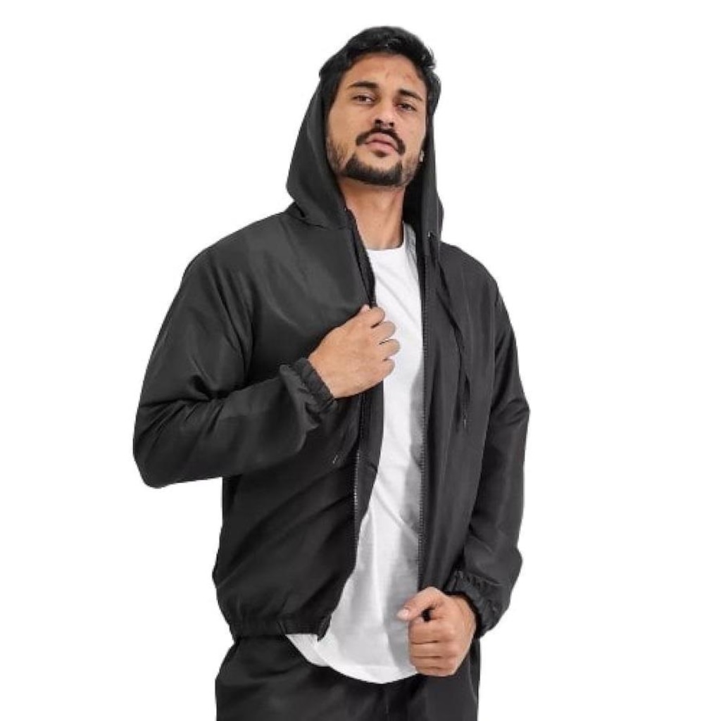 Imagem 2 do produto Jaqueta Corta Vento com Capuz New Fox Bolsos - Masculina