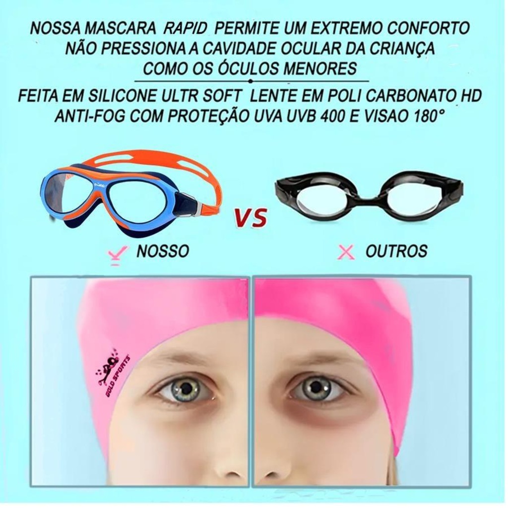 Imagem 4 do produto Máscara De Natação Gold Sports Rapid Infanto - Juvenil 7.0 High Definition