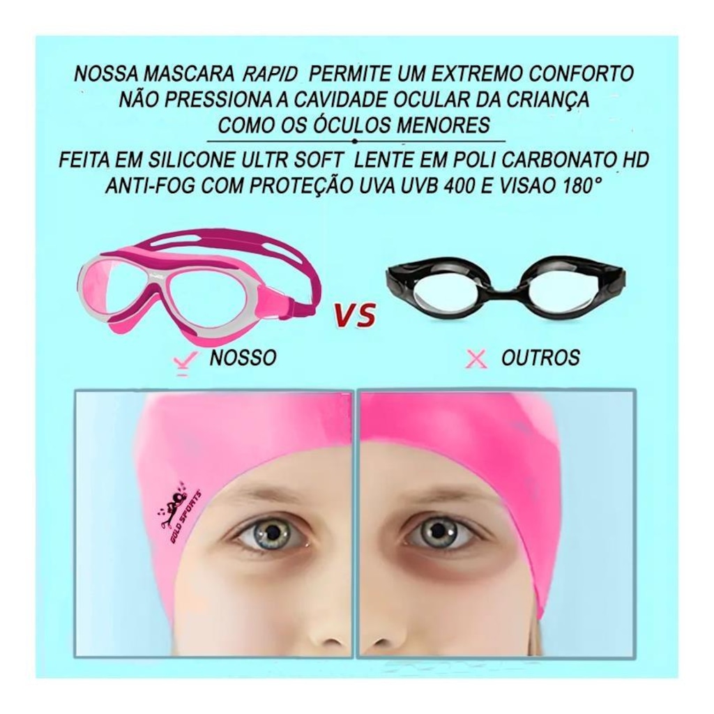 Imagem 4 do produto Máscara De Natação Gold Sports Rapid Infanto - Juvenil 7.0 High Definition
