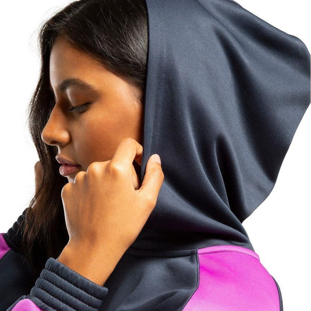Imagem 3 do produto Blusão de Moletom Cropped com Capuz Olympikus - Feminino