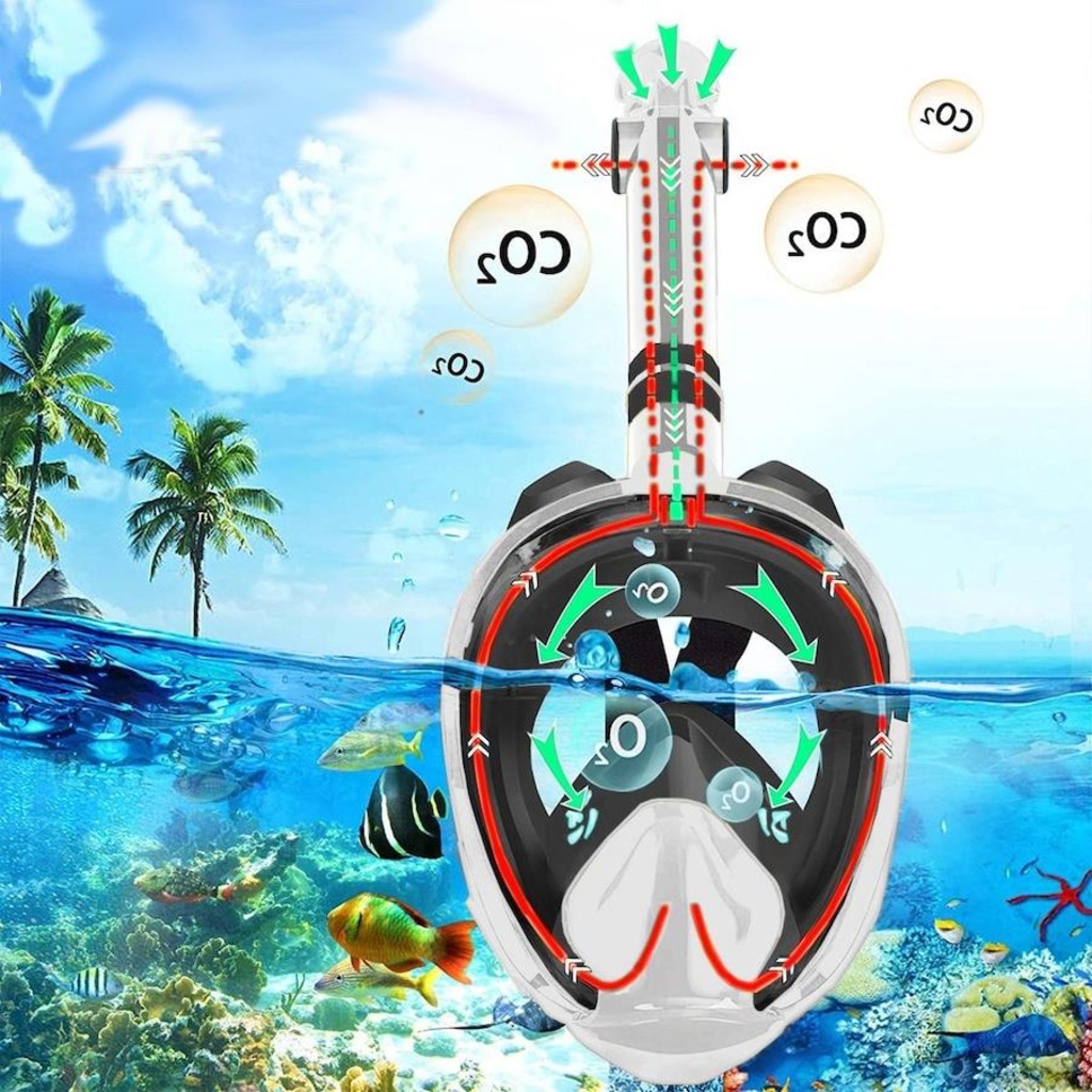 Imagem 5 do produto Mascara Subaquática de Mergulho Gold Sports Racer Full Face Com Snorkel - Adulto
