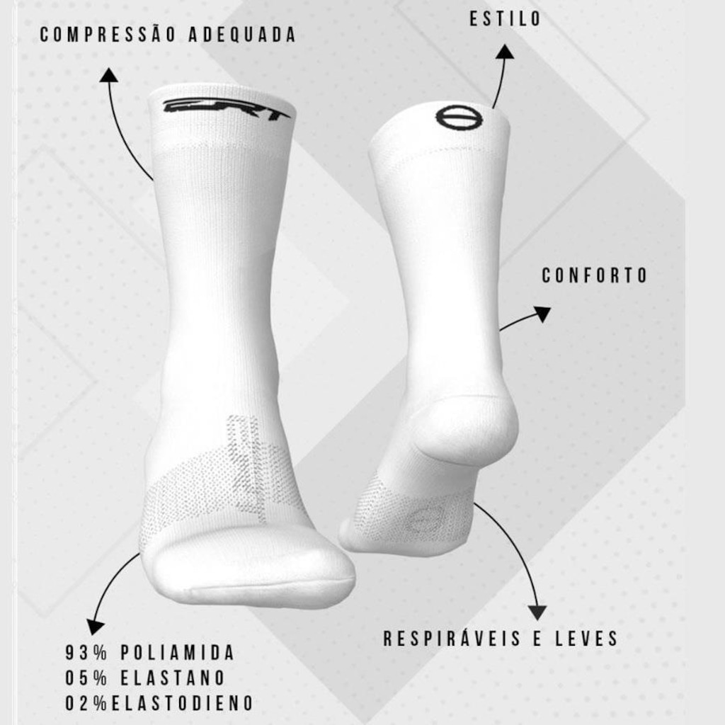 Imagem 5 do produto Kit Meia Ciclismo Corrida Cano Médio Ert Unissex