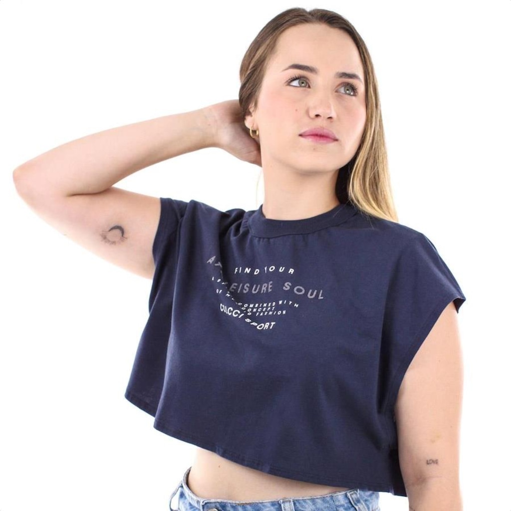 Imagem 3 do produto Blusa Cropped Colcci 00912 Azul Life - Feminina