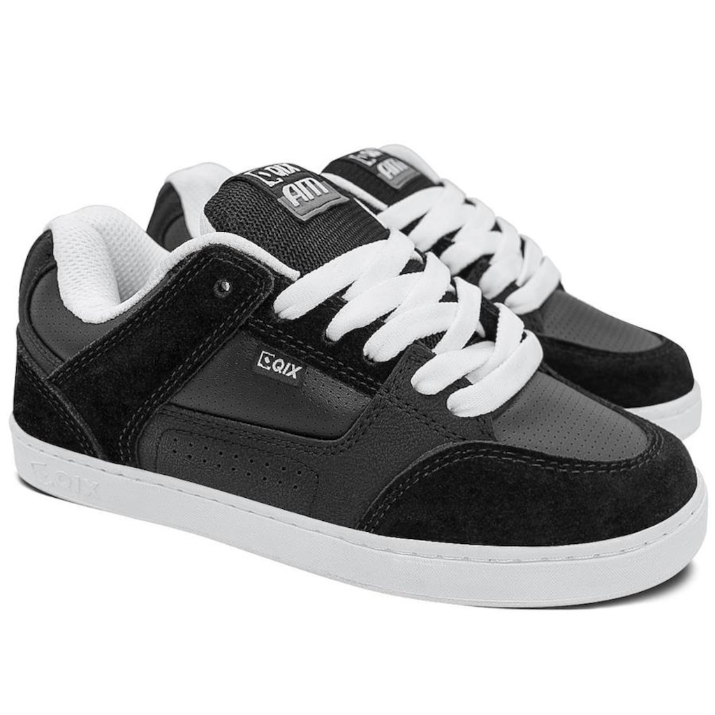 Imagem 2 do produto Tênis Qix Skate Retrô Am Preto Branco Unissex