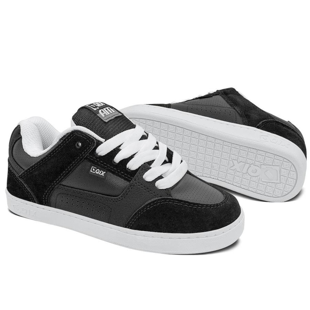 Imagem 3 do produto Tênis Qix Skate Retrô Am Preto Branco Unissex
