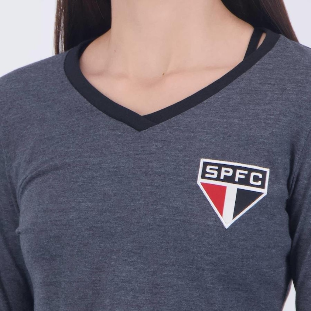 Imagem 4 do produto Blusa Cropped Manga Longa do São Paulo Pond Braziline - Feminino