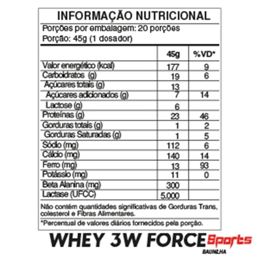 Imagem 2 do produto Whey 3W Force Venum Baunilha - 900G