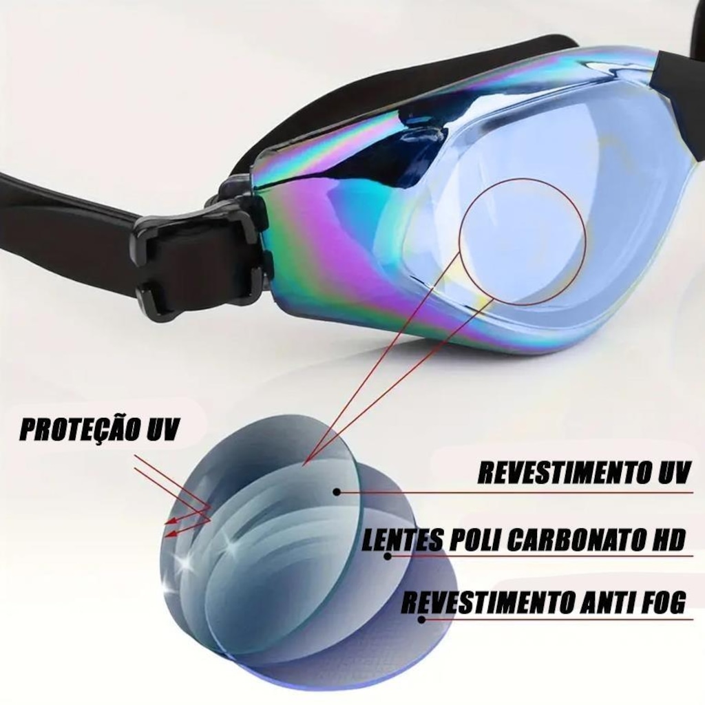 Imagem 3 do produto Óculos de Natação Gold Sports Neon Performance 7.0 High Definition
