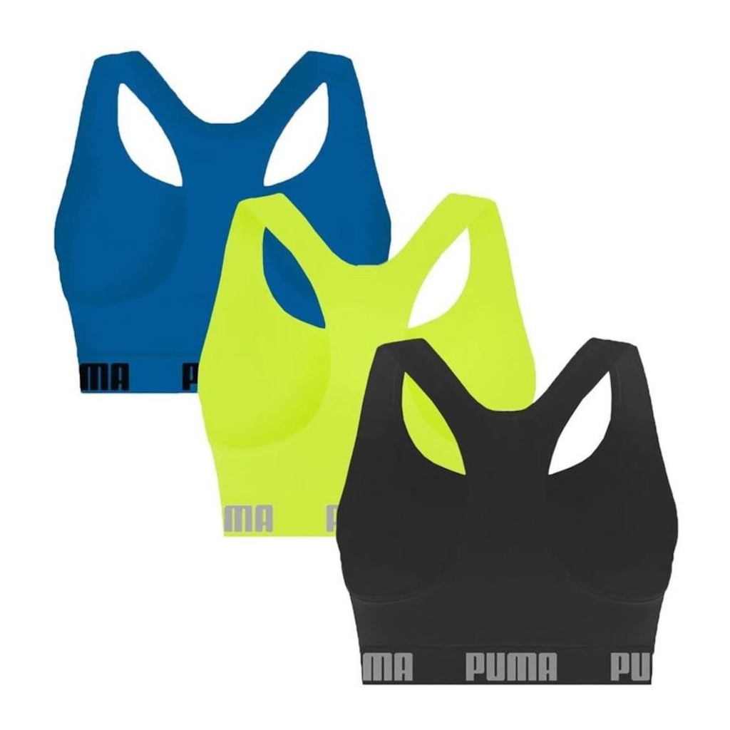 Imagem 2 do produto Kit Top Fitness Puma Nadador sem Costura - 3 Unidades - Feminino