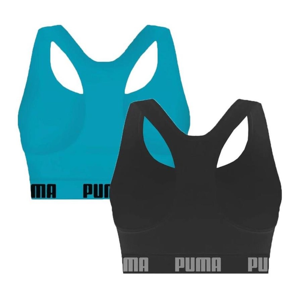 Imagem 2 do produto Kit Top Fitness Puma Nadador sem Costura - 2 Unidades - Feminino