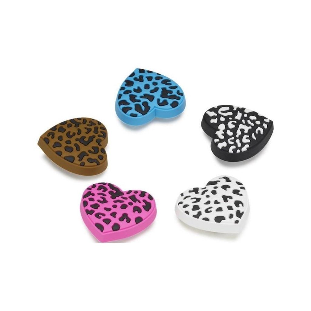 Imagem 2 do produto Kit Jibbitz? Coração Animal Print Leopardo Pack com 5 Peças