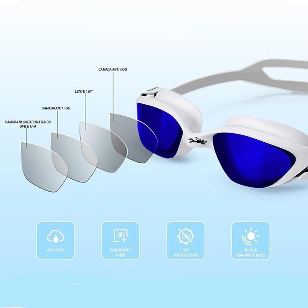 Imagem 2 do produto Óculos de Natação Gold Sports Virtus Performance 10.0 High Definition - Adulto
