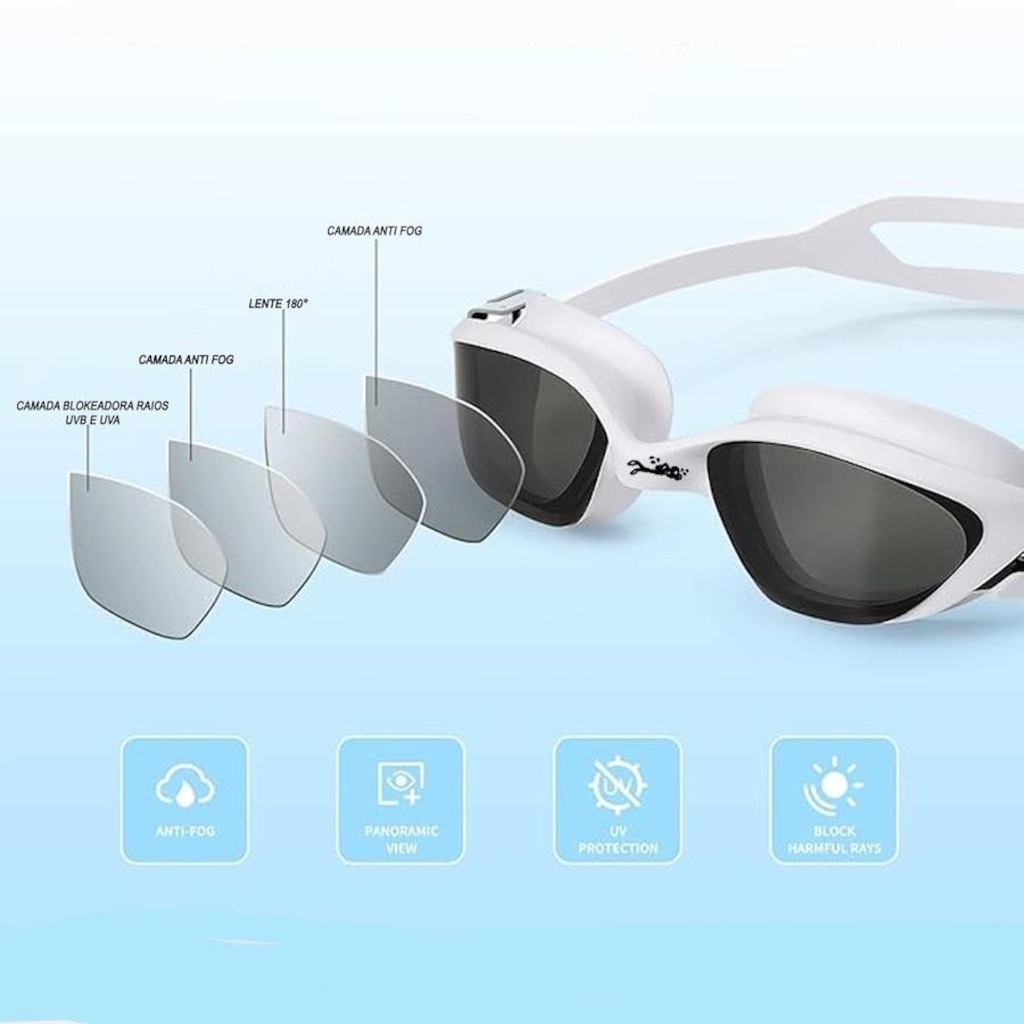 Imagem 2 do produto Óculos de Natação Gold Sports Virtus Performance 10.0 High Definition - Adulto