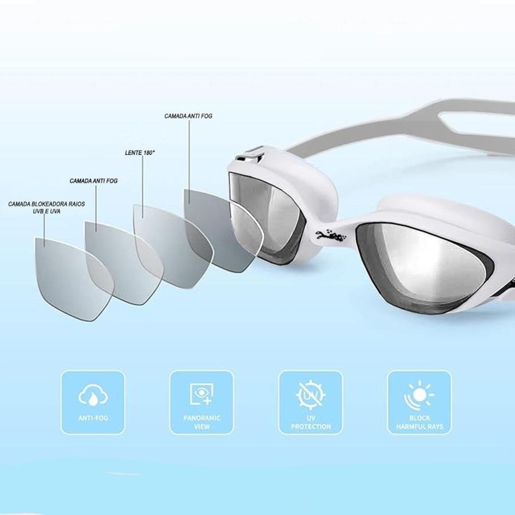 Imagem 2 do produto Óculos de Natação Gold Sports Virtus Performance 10.0 High Definition - Adulto