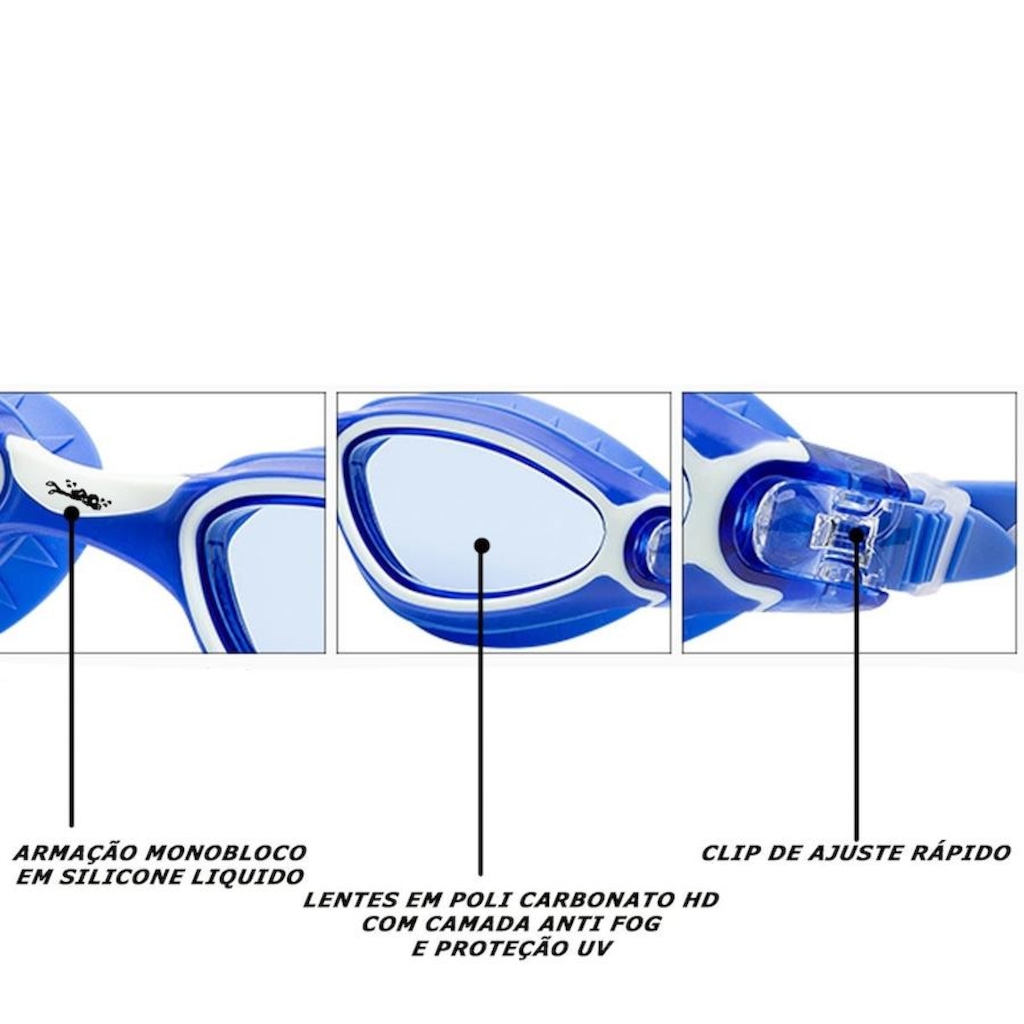 Imagem 2 do produto Óculos de Natação Gold Sports Phantom Performance 8.0 High Definition