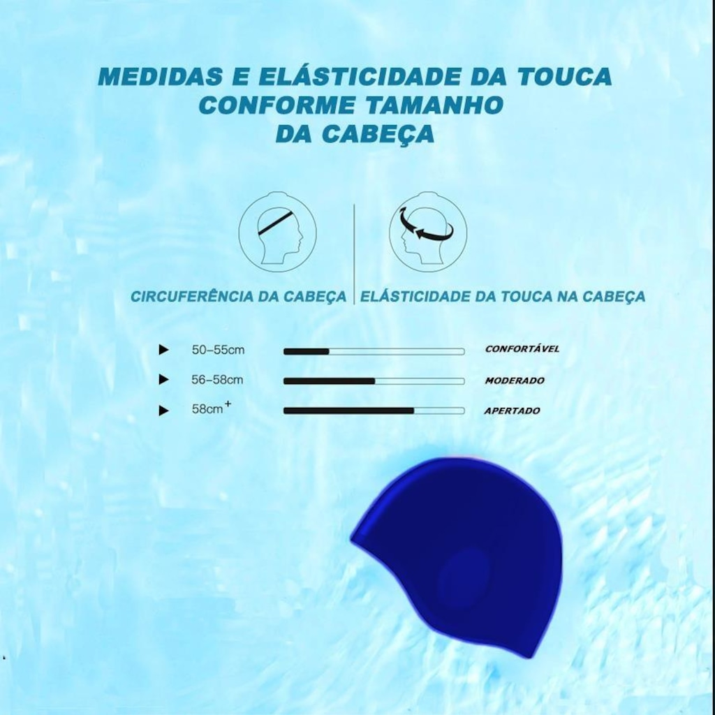 Imagem 3 do produto Touca de Natação Gold Sports Ergononico Ultra Ii Confort de Silicone - com Cobertura Das Orelhas