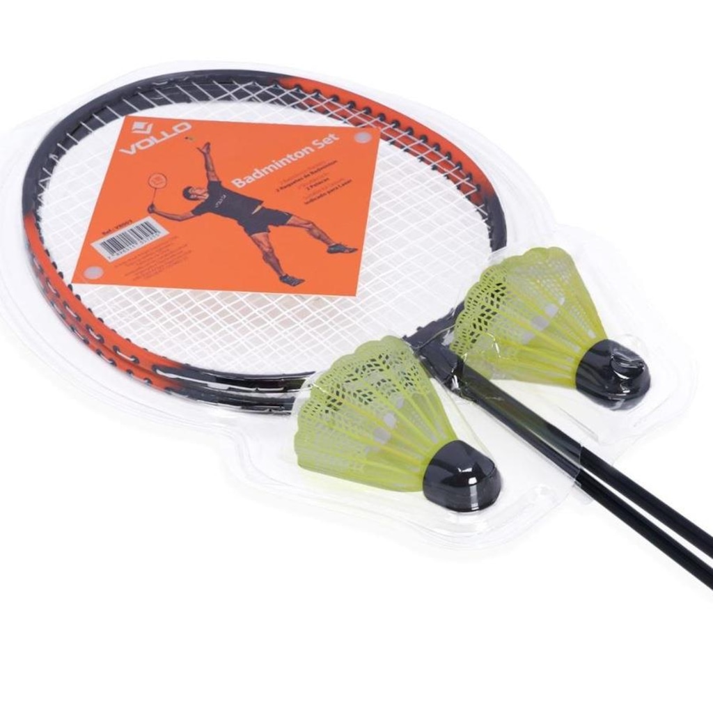 Imagem 2 do produto Kit Badminton Vollo com 2 Raquetes e 2 Petecas de Nylon
