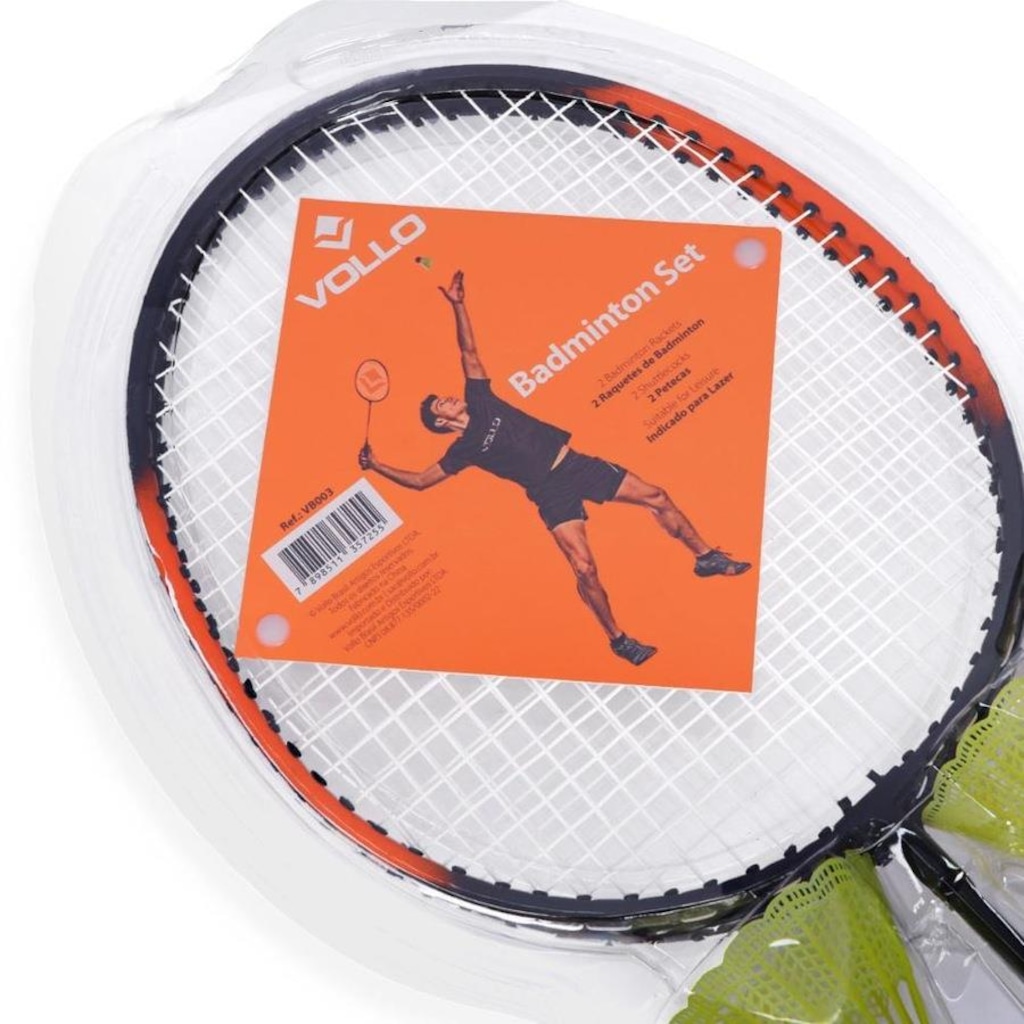 Imagem 3 do produto Kit Badminton Vollo com 2 Raquetes e 2 Petecas de Nylon