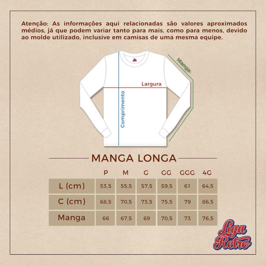 Imagem 5 do produto Camisa Manga Longa do América Mg 1912 Liga Retro - Masculina