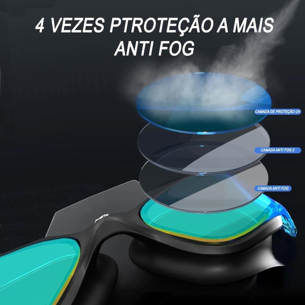 Imagem 3 do produto Kit Óculos de Natação Gold Sports Lince Demi Mirror Hd-Mesh Bag + Clip Nasal + Protetor de Ouvido - Adulto