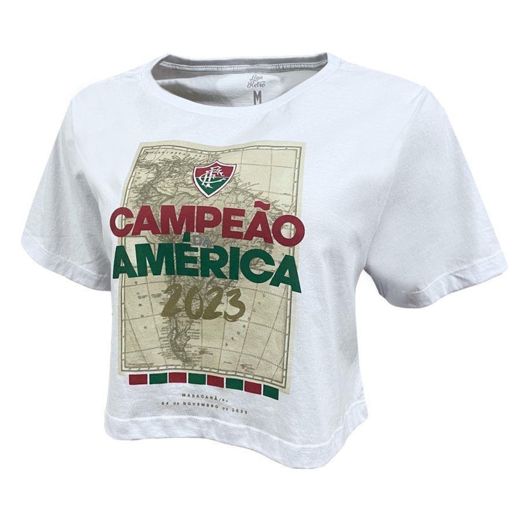 Imagem 2 do produto Blusa Cropped Fluminense Campeão da América Liga Retrô - Feminina
