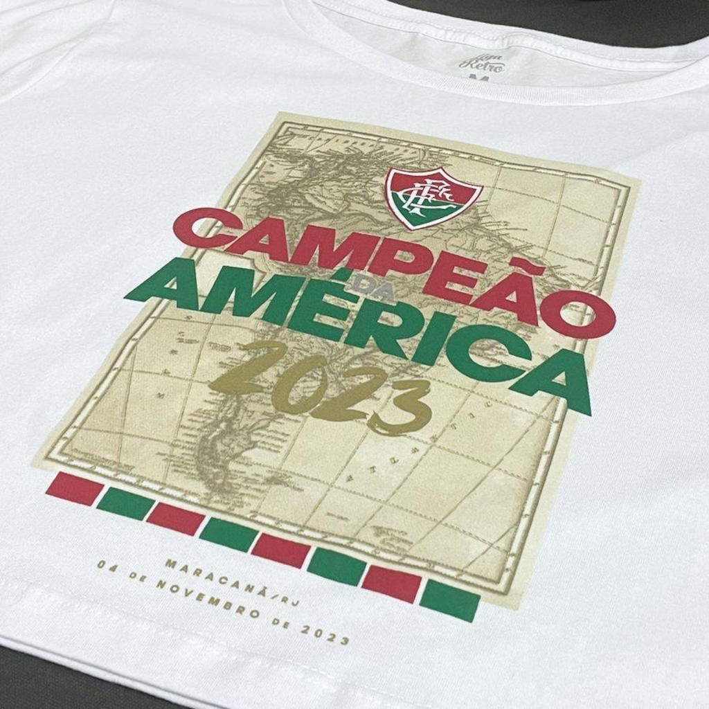 Imagem 4 do produto Blusa Cropped Fluminense Campeão da América Liga Retrô - Feminina
