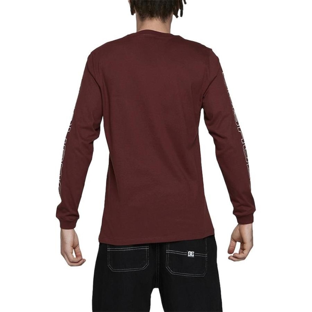 Imagem 2 do produto Camiseta Dc Shoes Manga Longa Static Outine Star Wt24 Bordô - Masculina