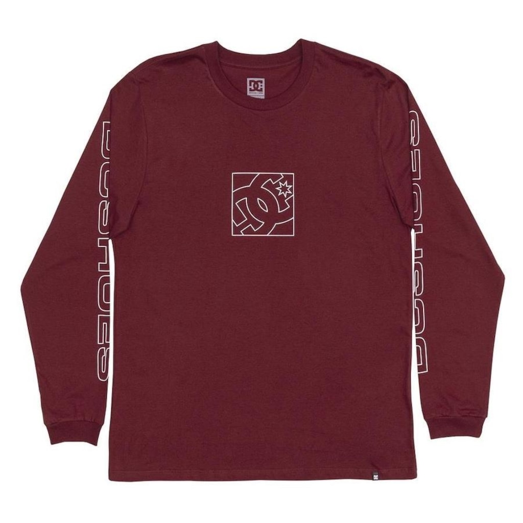 Imagem 4 do produto Camiseta Dc Shoes Manga Longa Static Outine Star Wt24 Bordô - Masculina
