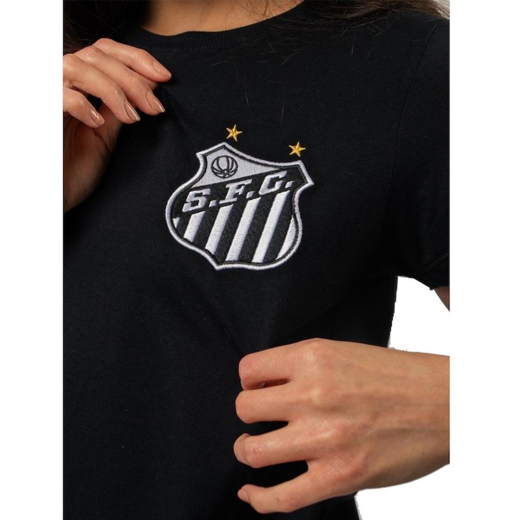 Imagem 4 do produto Camiseta Baby Look Santos Oficial Escudo Surf Center - Feminina