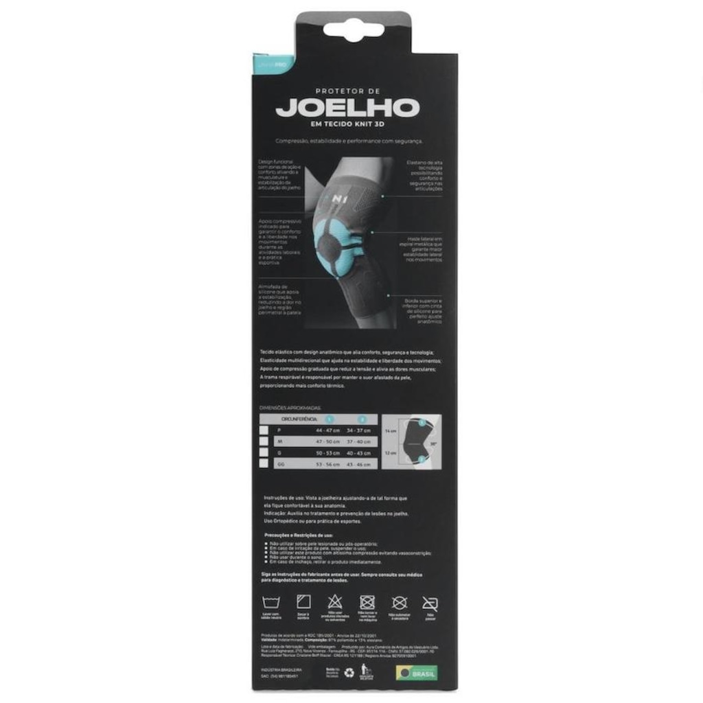 Imagem 4 do produto Joelheira N1 Sport Pro Com Haste Lateral E Gel