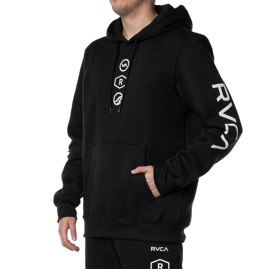 Imagem 3 do produto Blusão de Moletom Rvca Canguru Ruotolo Stack 280G Wt24 Masculino Preto