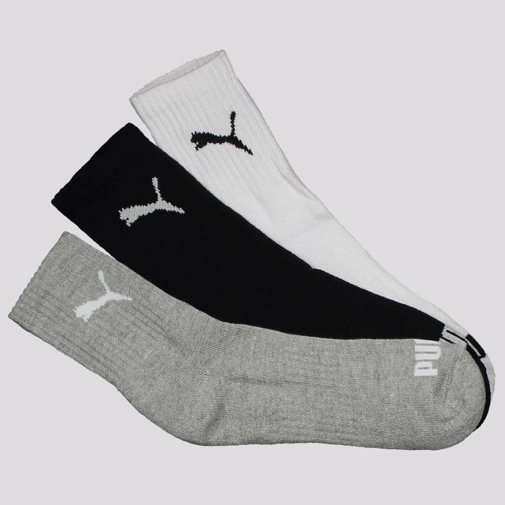Imagem 1 do produto Kit Meia Puma Cano Médio - 3 Pares - Unissex