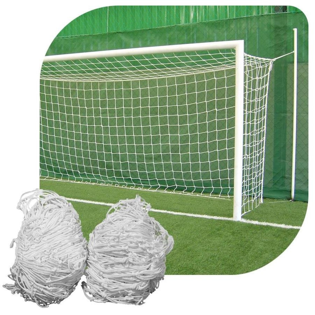 Imagem 2 do produto Par De Rede Para Trave De Gol Society Suiço 6Mts Fio 2 Caixote Nylon