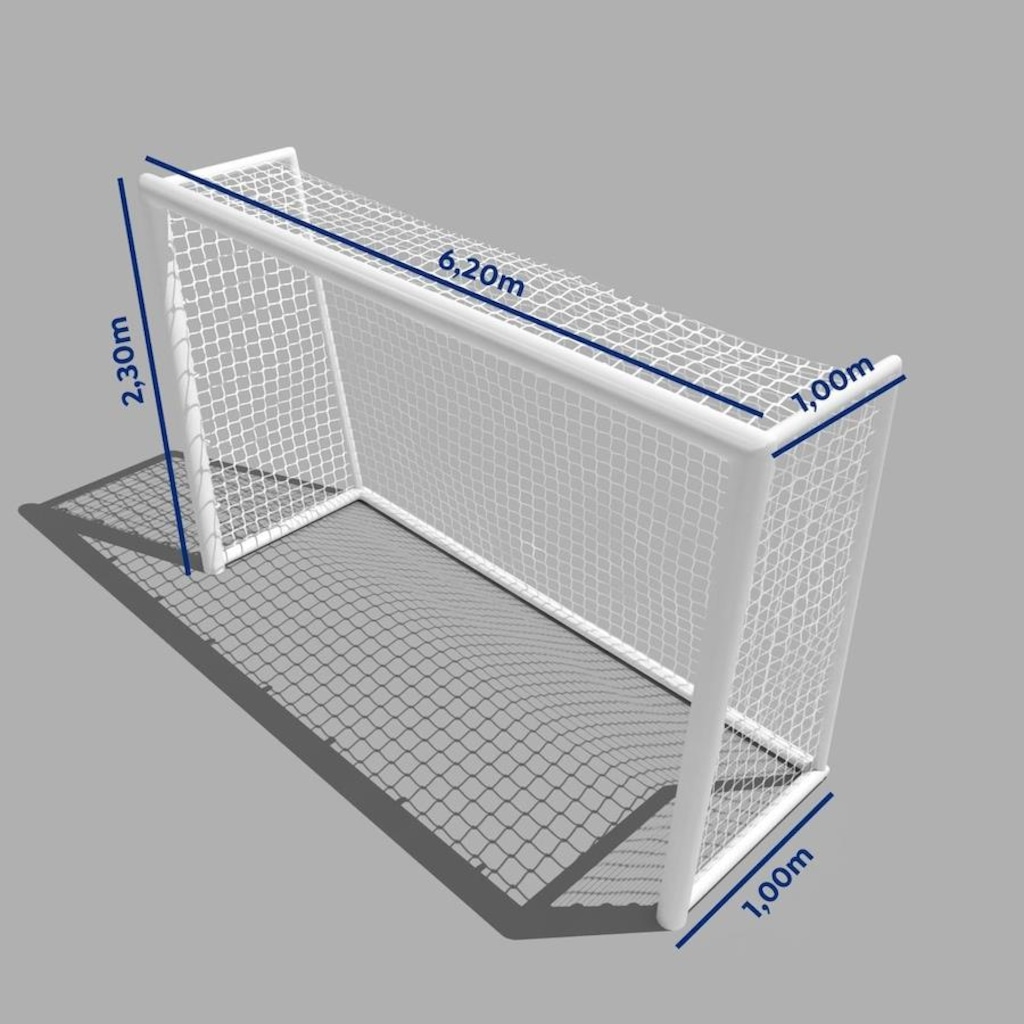 Imagem 4 do produto Par De Rede Para Trave De Gol Society Suiço 6Mts Fio 2 Caixote Nylon