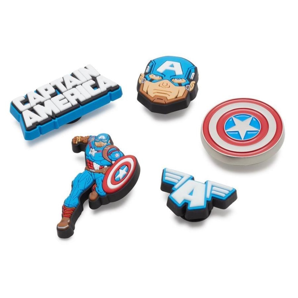 Imagem 2 do produto Kit Jibbitz Crocs Capitão América Pack com 5 Peças